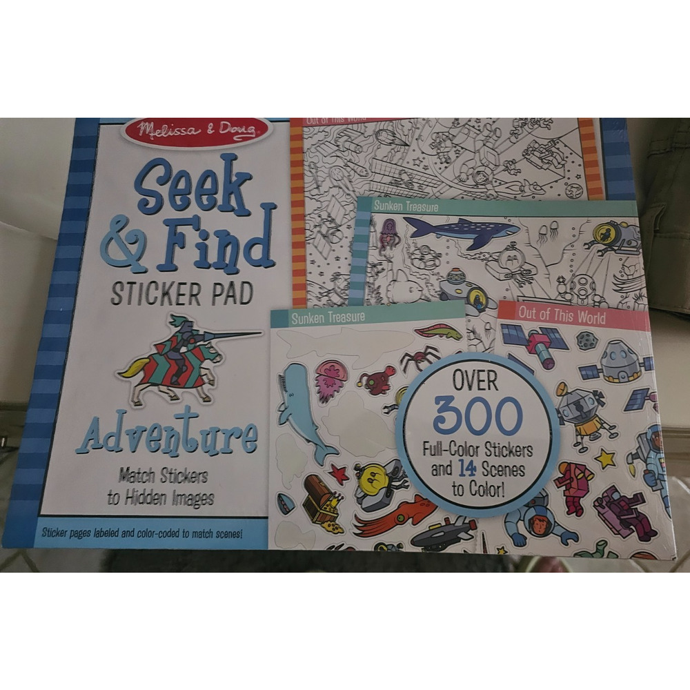 Melissa & Doug Reusable Sticker Pad- Find over 300 stickers and 12 Scene-NIP